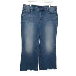 NYDJ High Rise Wide Leg Jeans Med Wash  Lift Tuck Tech Stretch Denim Womens 16